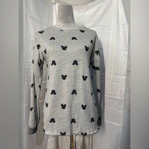 Disney Ladies' Mickey Cozy Pajama Top, Gray Size XS